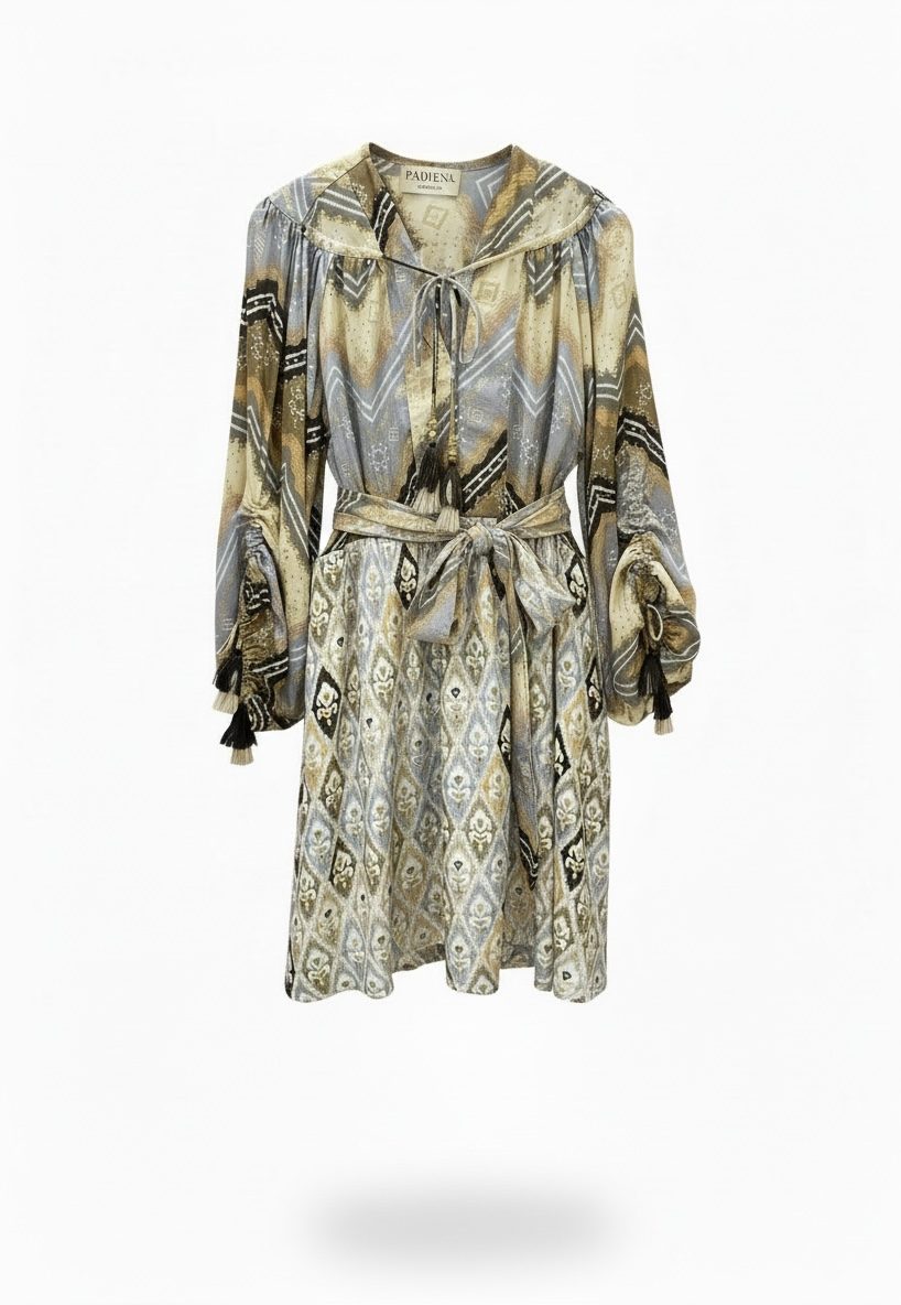 Pahiesa Formentera • Silk Collection • Boho Dress • Gold Lilac Brown