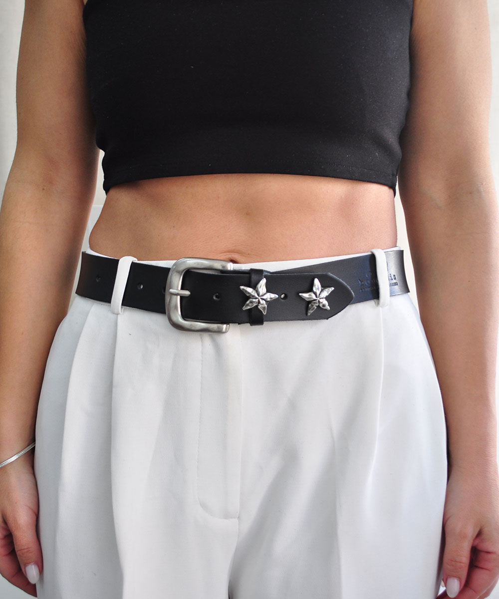Bonendis • Star Leather Belt • Black